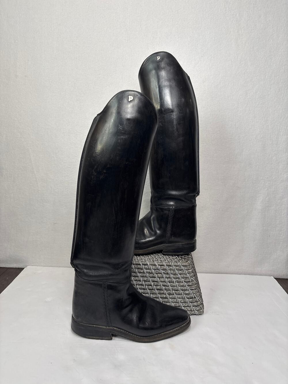 Petrie Vintage Dressage Riding Boots Black Leather Pull-On UK 6.5 37/34